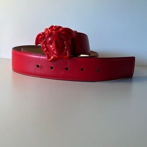Men’s Versace Leather Medusa Buckle Belt 40IN / 100CM Color: Canna (SOLD)